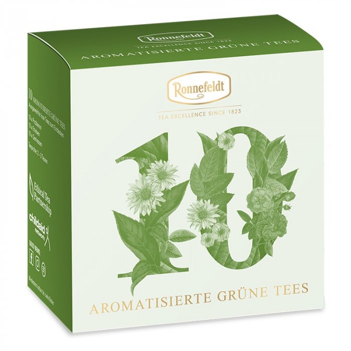 Зелений чай купаж Роннефельдт Дегустаційний Набір • Probierbox Arom.Gruner Tee 10 × 3,9g