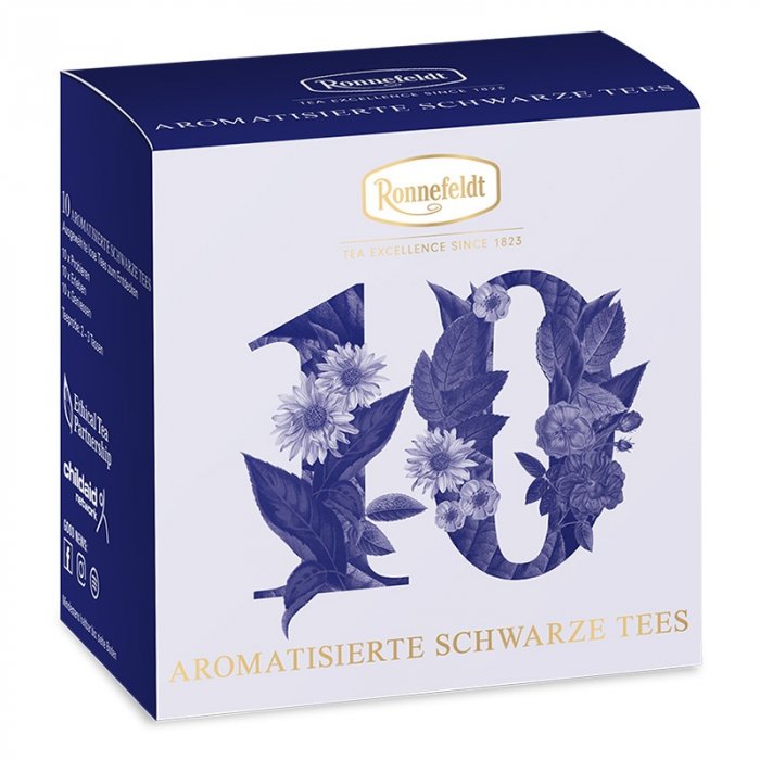 Чорний чай купаж Роннефельдт Дегустаційний Набір • Probierbox Aroma Schwarze Tees 10 × 3,9g